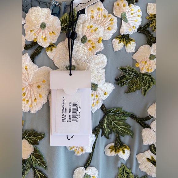 Oscar de la Renta - Blue and Cream Ombré Floral Maxi Dress - Picture 3 of 6